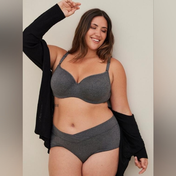 Torrid Full-Coverage Balconette Lightly Lined Heather 360° Back Smoothing™ Bra - Picture 4 of 11